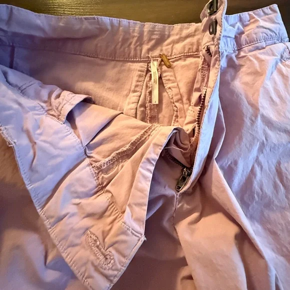 Free People Lavender Trousers with Pleats, Relaxed Fit Crisp Fabric - Picture 4 of 4